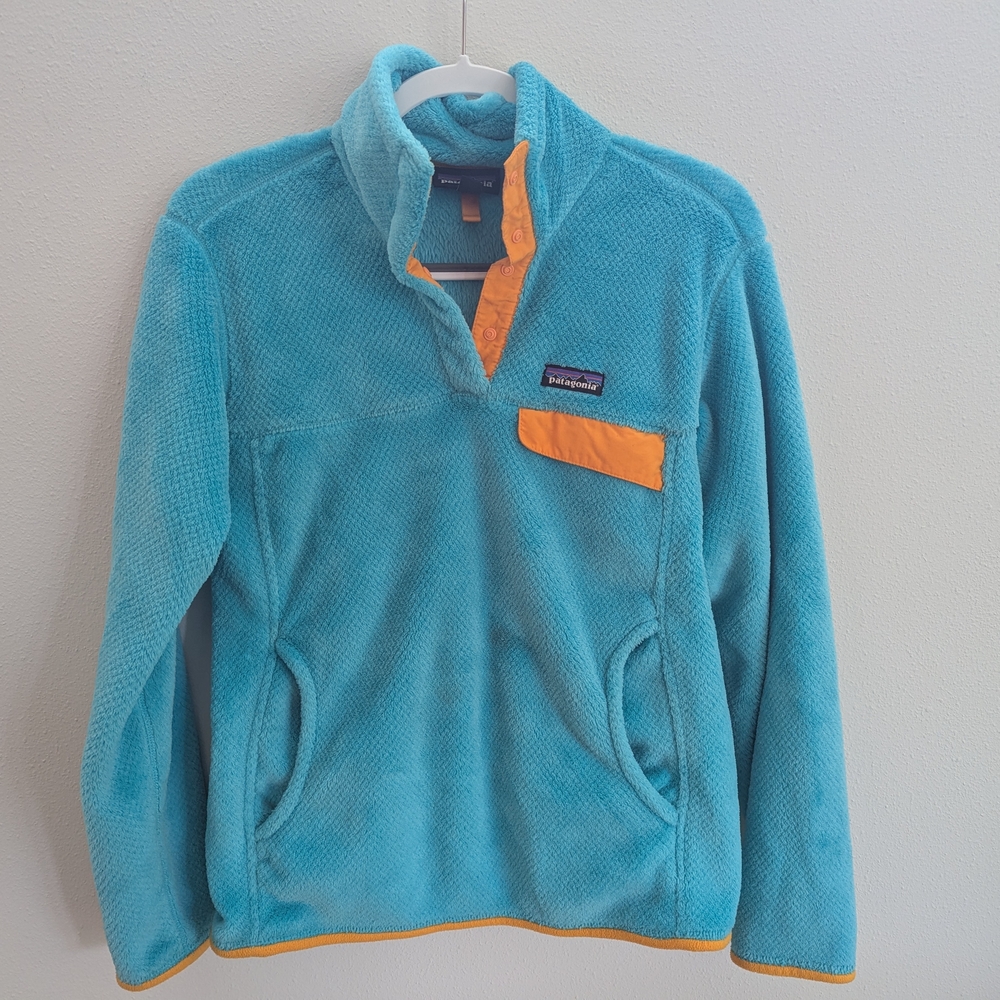 Patagonia Teal Blue Snap T Fleece Pullover Women's Medium